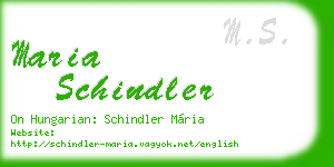 maria schindler business card